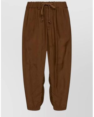 Uma Wang Viscose Drawstring Straight-Leg Pants - Brown