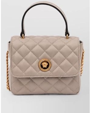 Versace Na Lamb Leather Clutch Bag - Natural