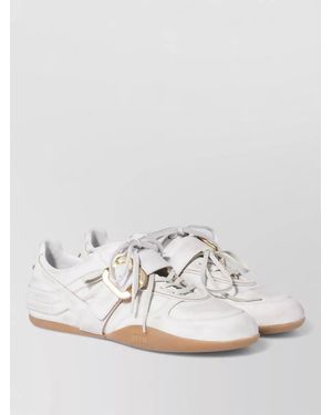 Miu Miu Lace Up Low Top Shoes Rubber Sole - White