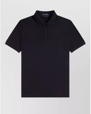 Fred Perry Cotton Logo Polo Shirt - Black