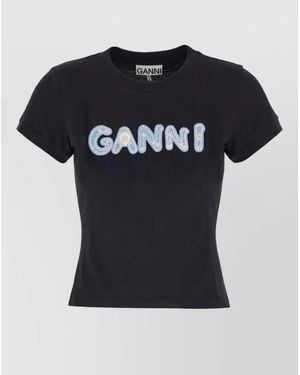 Ganni Cotton T-Shirt - Black