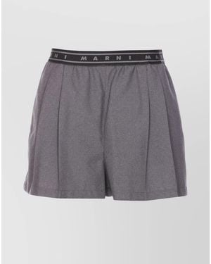 Marni Pleated Tailored Shorts - Grey