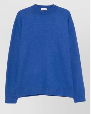 Jil Sander Wool Turtleneck Sweater Long Sleeves - Blue