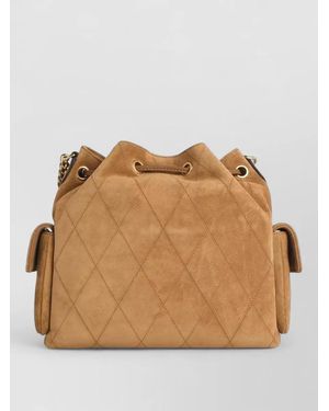 Tory Burch Medium Charlie Matelassé Chain Shoulder Bag - Natural