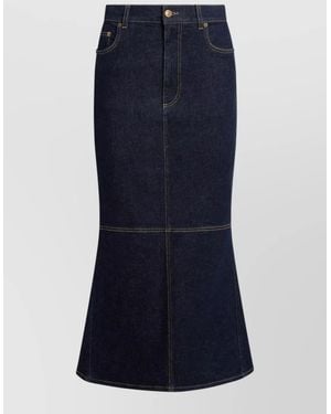 Moschino Skirt Heart Pockets Contrast Stitching Belt Loops - Blue