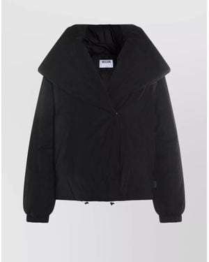 Moschino Quilted Down Jacket Wide Collar - Black