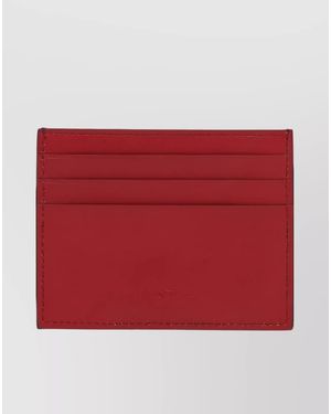 Ferragamo Dual-Tone Gancini Card Holder - Red