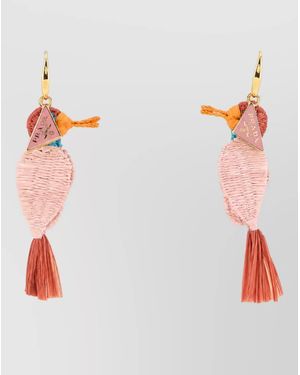 Prada Raffia Earrings - Pink