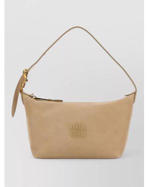 Miu Miu Leather Shoulder Bag Tone Hardware - White