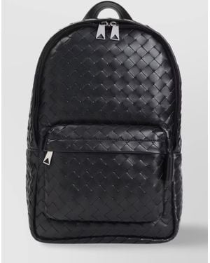 Bottega Veneta Small Backpack Woven Texture - Black
