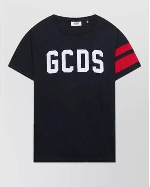 Gcds Logo Loose Fit Short Sleeve T Shirt - Blue
