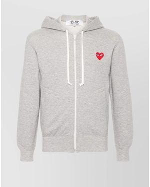 Comme des Garçons Cotton Zip-Up Hoodie - White