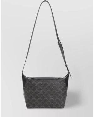 Celine Textile Fabric Crossbody Bag - White