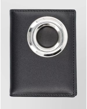 Comme des Garçons Leather Eyelet Bi-Fold Cardholder - Grey