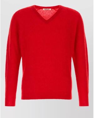 AURALEE Alpaca Blend Sweater - Red