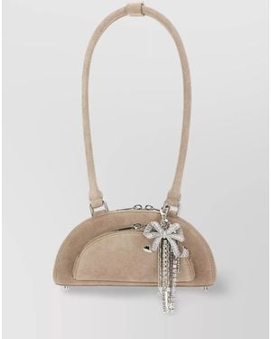 Self-Portrait Mini Leather Shoulder Bag - White