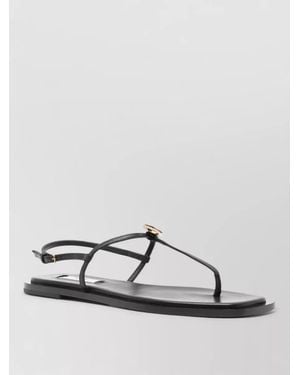 TOTEME Leather T Strap Sandals Slingback Design - Metallic
