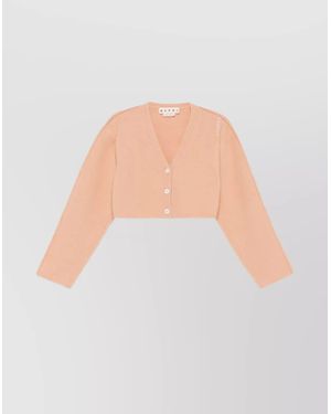 Marni Short Knit V-Neck Cardigan - Multicolor