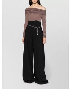 Rick Owens High-Rise Wide-Leg Trousers - Black