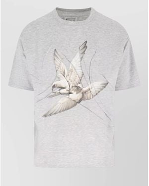Maison Margiela Graphic Crew Neck T Shirt Short Sleeves - Gray