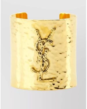 Saint Laurent Hammered Metal Cuff Bracelet - Metallic