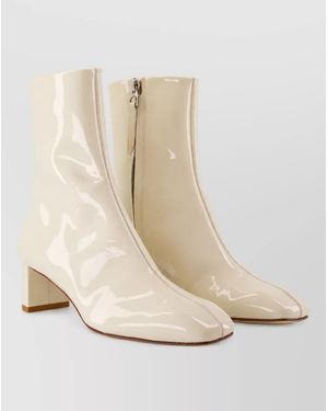 Aeyde Patent Leather Ankle Boots - Natural