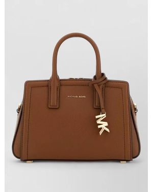 Michael Kors Laila Leather Shoulder Bag Top Handles - Brown