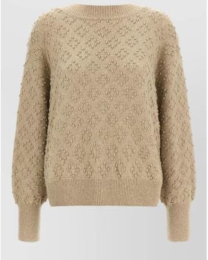 Agnona Cashmere Embossed Jumper - Natural