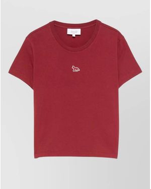 Maison Kitsuné Organic Cotton Regular-Fit Short-Sleeve T-Shirt - Red