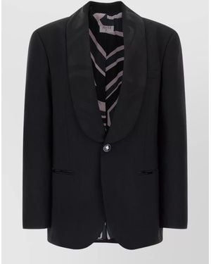 PUCCI Virgin Wool Single-Breasted Blazer - Black