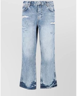 Represent Straight Leg Pants With Distressed Style - Blue