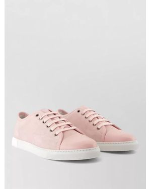 Lanvin Dbb1 Lace Up Leather Sneakers Low Top - Pink