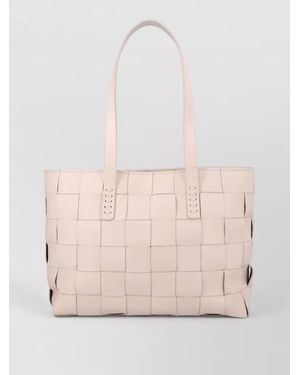 Dragon Diffusion Rectangular Woven Tote Bag Dual Handles - Pink