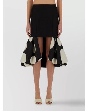 Nina Ricci High-Waist Ruffled Midi Skirt - Black