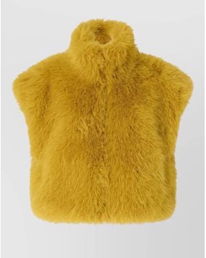 Pinko Faux Fur Gilet - Yellow