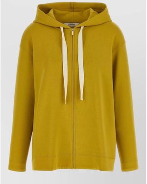 Max Mara Doria Lounge Hoodie Drawstring Hood Long Sleeves - Yellow
