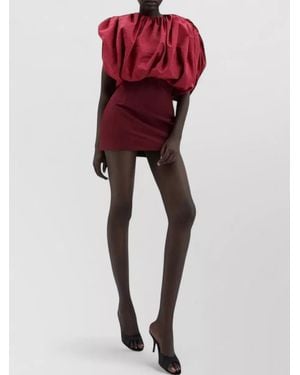 Magda Butrym Silk Draped Sleeveless Mini Dress - Red