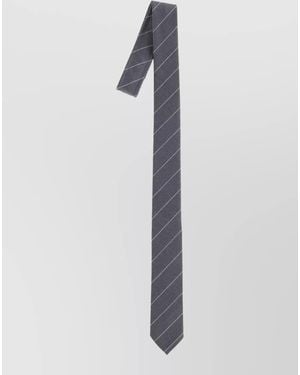 Thom Browne Striped Tie Standard Width Soft Texture - White