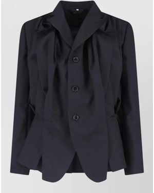 Comme des Garçons Tailored Blazer Long Sleeves Pleated Detail - Black