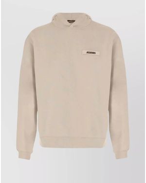 Jacquemus Cotton Logo Appliqué Hoodie - Natural