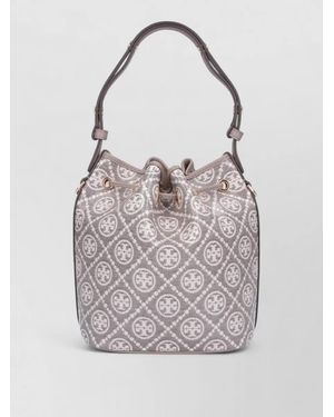 Tory Burch T Monogram Bucket Bag - Gray