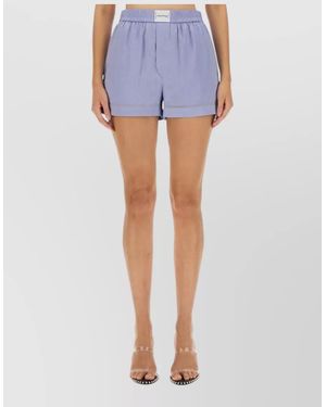 Alexander Wang Logo Lounge Shorts High Waist Elastic - Blue