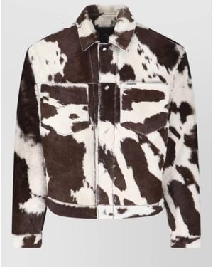 Represent Long Sleeve Faux Fur Texture Jacket - Multicolour