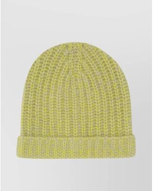 The Elder Statesman Cashmere Two-Tone Beanie Hat - Green