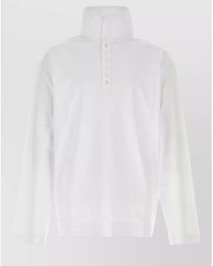 Dries Van Noten Oversized Cotton Polo Shirt - White