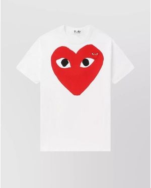 Comme des Garçons Crew Neck Logo Graphic T-Shirt - Red