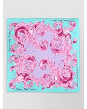 Versace Jeans Couture Printed Square Hair Scarf Lightweight Fabric - Pink