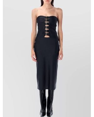 Coperni Strapless Bodycon Midi Dress - Blue