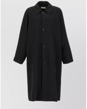 Lemaire 'Classic Trench Coat With Long Sleeves And Side Pockets' - Black