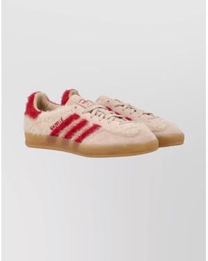 adidas Originals Indoor Trainers With Fuzzy Texture And Stripes - Pink